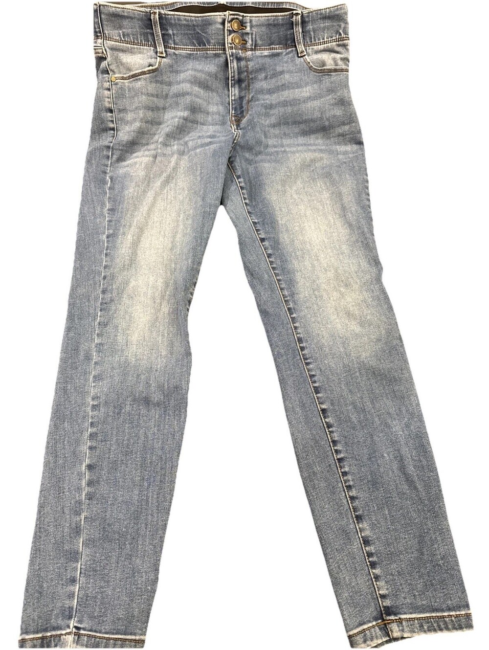 Nine West High Rise Stretch Ankle Jeans Womens 16 Med Wash Essential Skinny